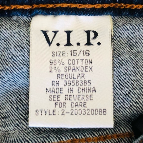 $10 SALE! V.I.P. JEANS Stonewashed Acid Washed Trashed Shark Bite Blue Jeans - Picture 8 of 15